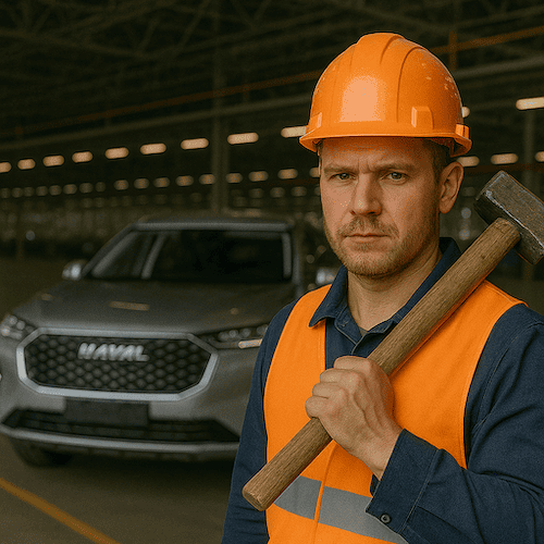 Строители (рабочие) на автомобильный завод